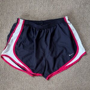 Nike Women's Gray and Pink Athletic Shorts